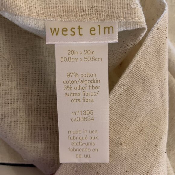 West Elm Discovered Pillow Covers Set of 2 Tasseled Blue White - Picture 7 of 7